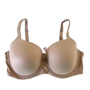 Victorias Secret Nude Lined Demi Bra Beige 38DDD Wireless Lightly Padded